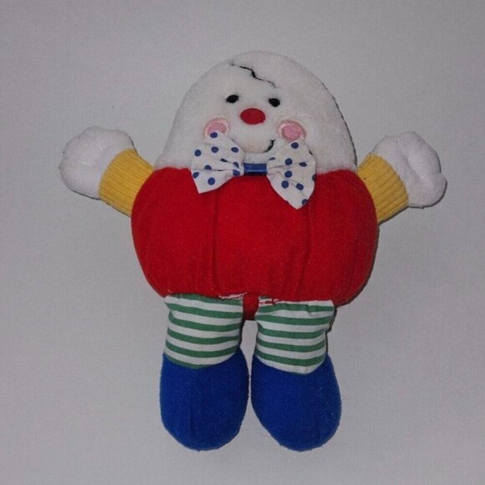VTG Dakin 1992 Humpty Dumpty Plush Rattle 7" Stuffed Animal Baby Toy Chime